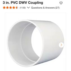Set of 2 pieces 3 in. PVC DWV Coupling