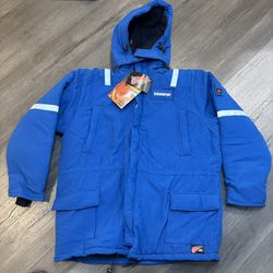 Red Wing FR Lined Jacket Men 3XL-R Safety Full Zip Workwear Blue Insulated 
