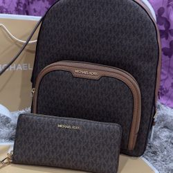 💯 Real!!! Brand New!!! Michael Kors Jaycee Backpack With Matching Wristlet Wallet 