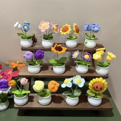 🧶Handmade Cute Mini crocheted potted flowers🌻