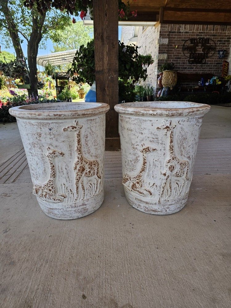 Giraffe🦒 Clay Pots . (Planters) Plants, Pottery, Talavera $75 cada una.