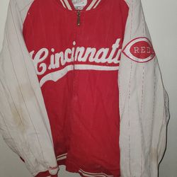 RARE Cincinnati Reds Mitchell & Ness 3X Zip Up Or Button-up Bomber Jacket