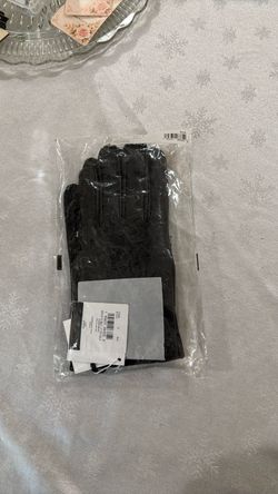 Coach Black Signature Leather Gloves