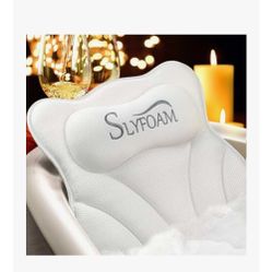 Bath Tub Pillow Anti Slip 4 Suction Cups 