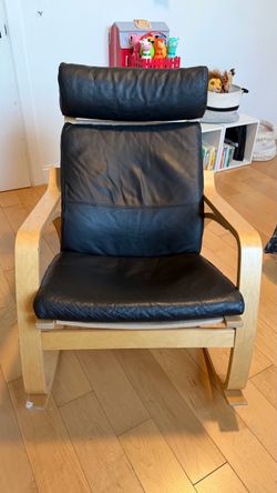Rocking Chair Black Leather