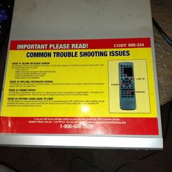 COLBY BRAND DVD PLAYER (MODEL#: DVD-224)In Great Condition