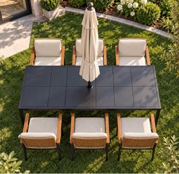 Patio dining table with 6 chairs
