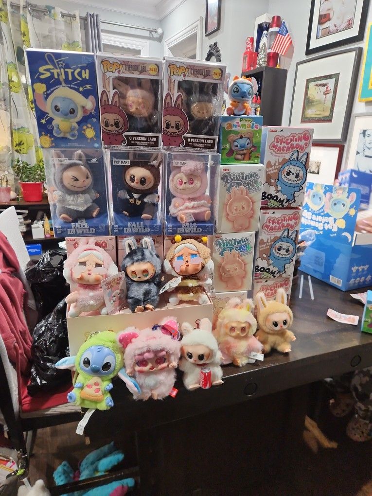 labubus fall in will,crying again, migo and stitch