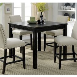 Black Counter Height Dining Table Set (Free Delivery)