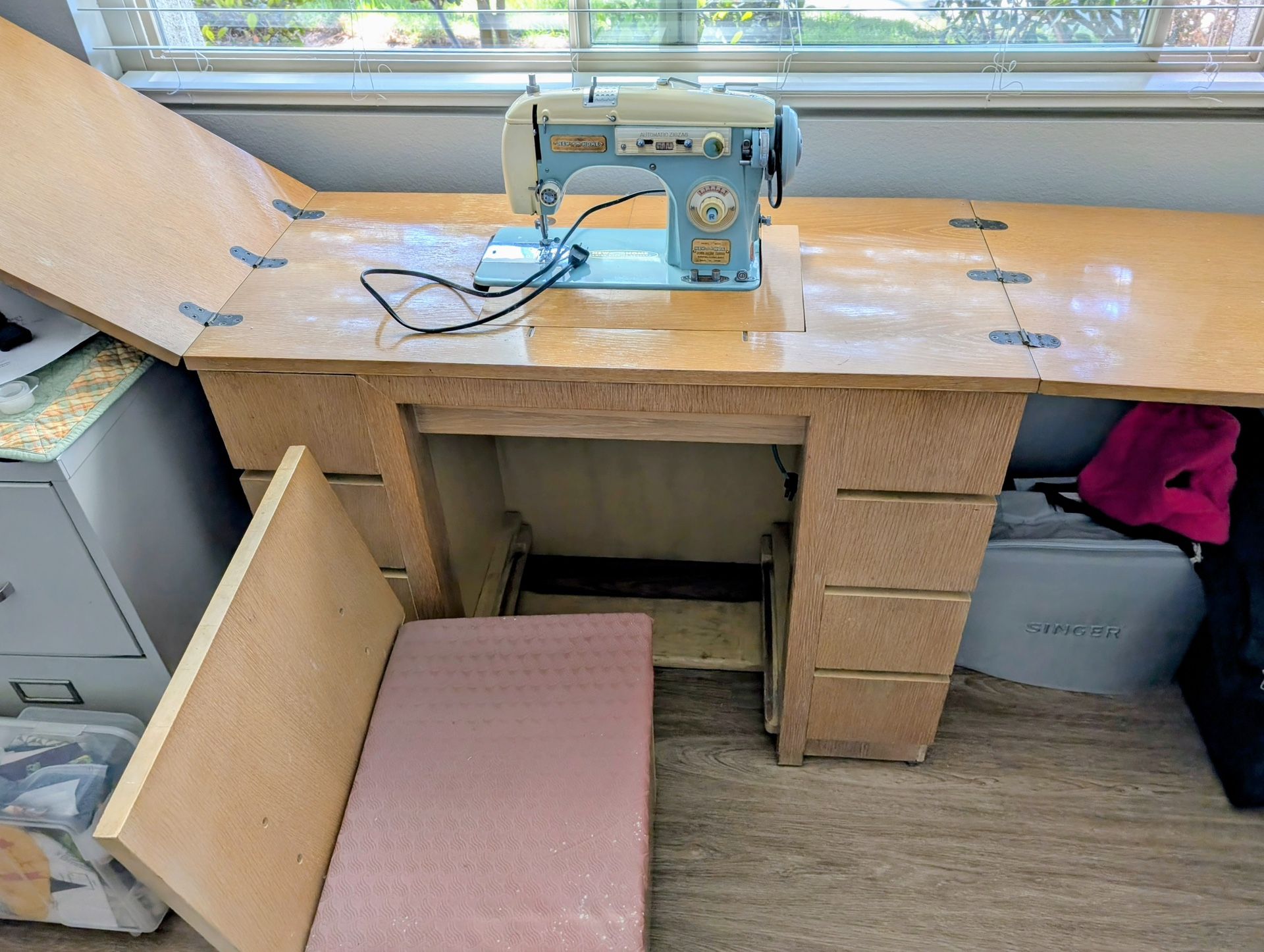 Sewing Cabinet With Machine