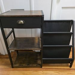 Small Record Player Stand With Record Storage 