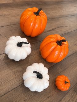 Faux Decorative Pumpkins Set of 5