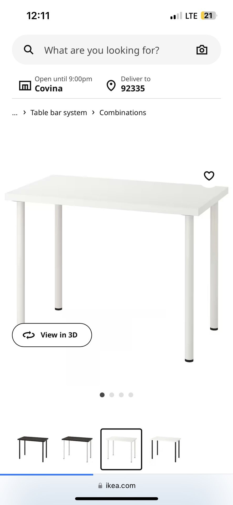 White IKEA Table 