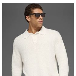 Textured Knit Sleeve Polo 