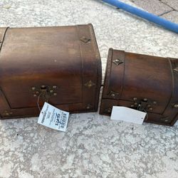 2  Decorative Antique wood Storage Chests.