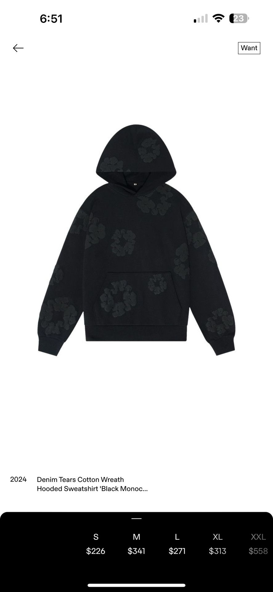 Black Denim Tears The Cotton Wreath Hoodie
