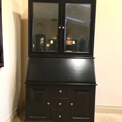 Black Wood Secretary Hutch