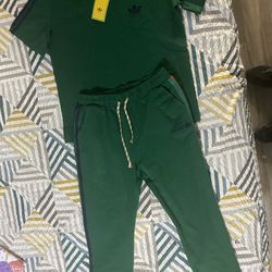 Adidas X Gucci Sweat Pants And Shirt