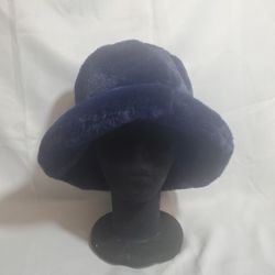 Womens Fleece Bucket Hat Winter Faux Fur Plush in Rust Brown New