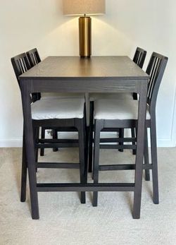 Walnut Bar Table (Chairs sold)