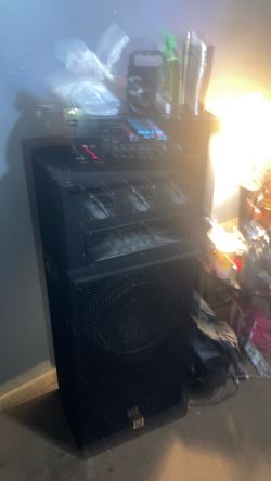 Q power 2 15s and receiver Also got boss surround sound sub