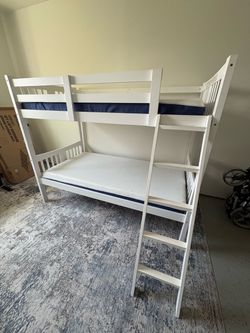 White Twin over Twin Bunk Bed