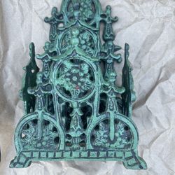 Vintage Victorian Inspired Filigree Divided Letter Holder Cast Iron