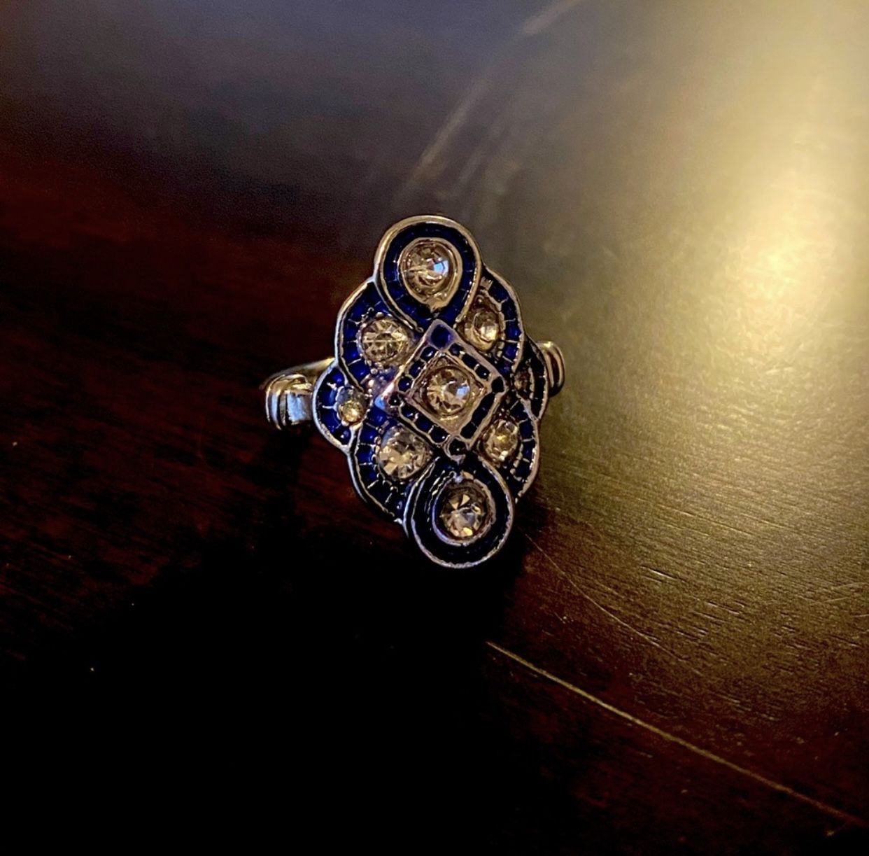 .925 Silver | Cobalt Blue CZ STATEMENT | Cocktail Ring | 6
