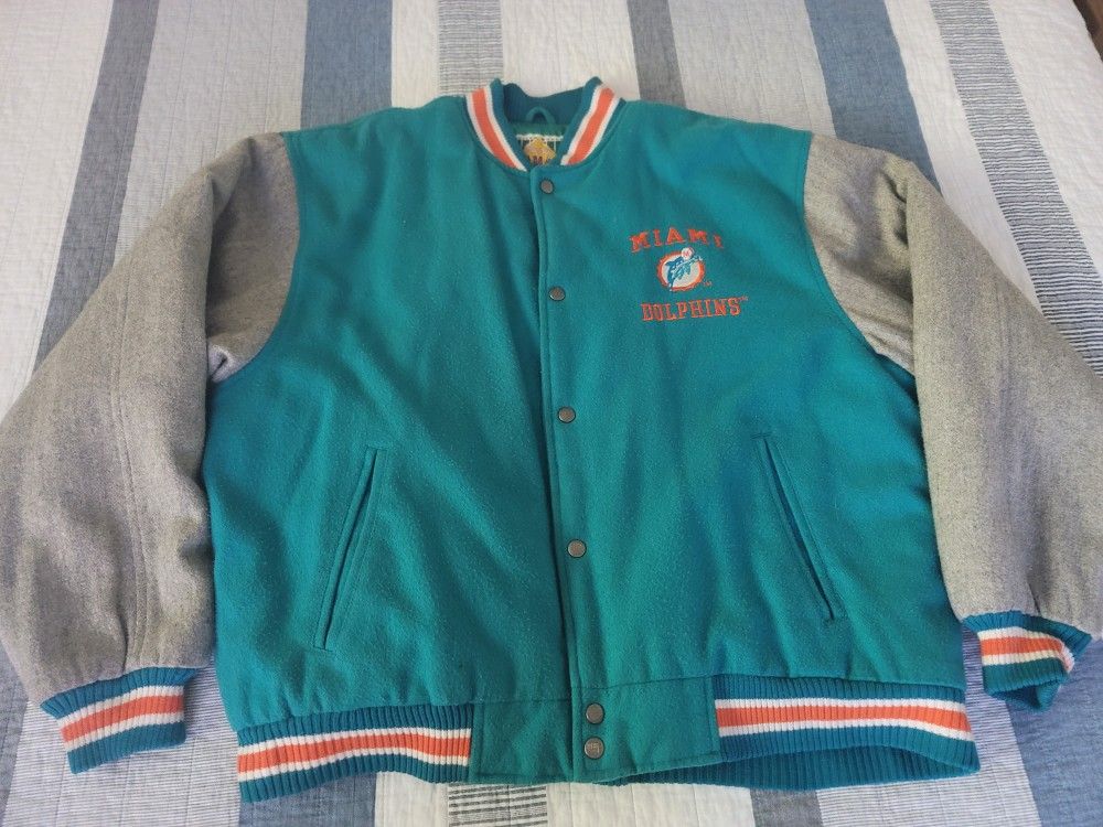 Vintage Miami Dolphins Wool Jacket Sz Xl $125 Pickup In Oakdale