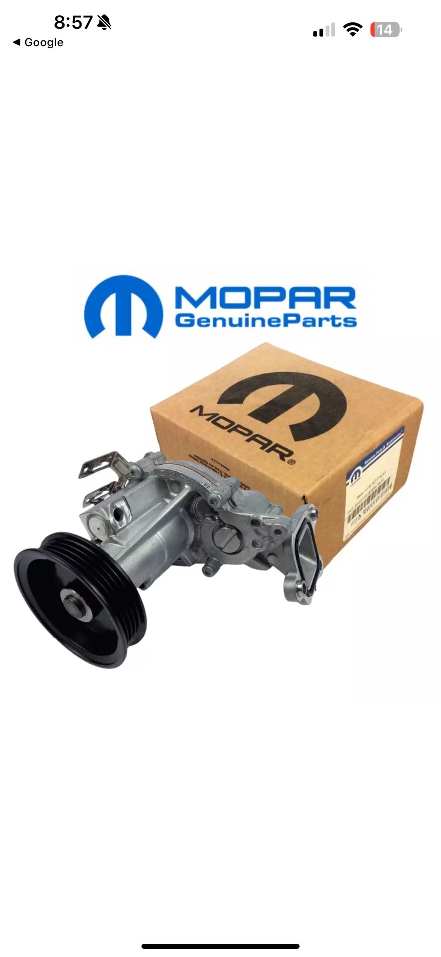 MOPAR WATER PUMP FOR JEEP WRANGLER 21-23 WITH 2.0L TURBO PHEV ENGINE