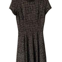 Creative Commune Women's Short Sleeve Fit and Flare Black Dress Size Medium