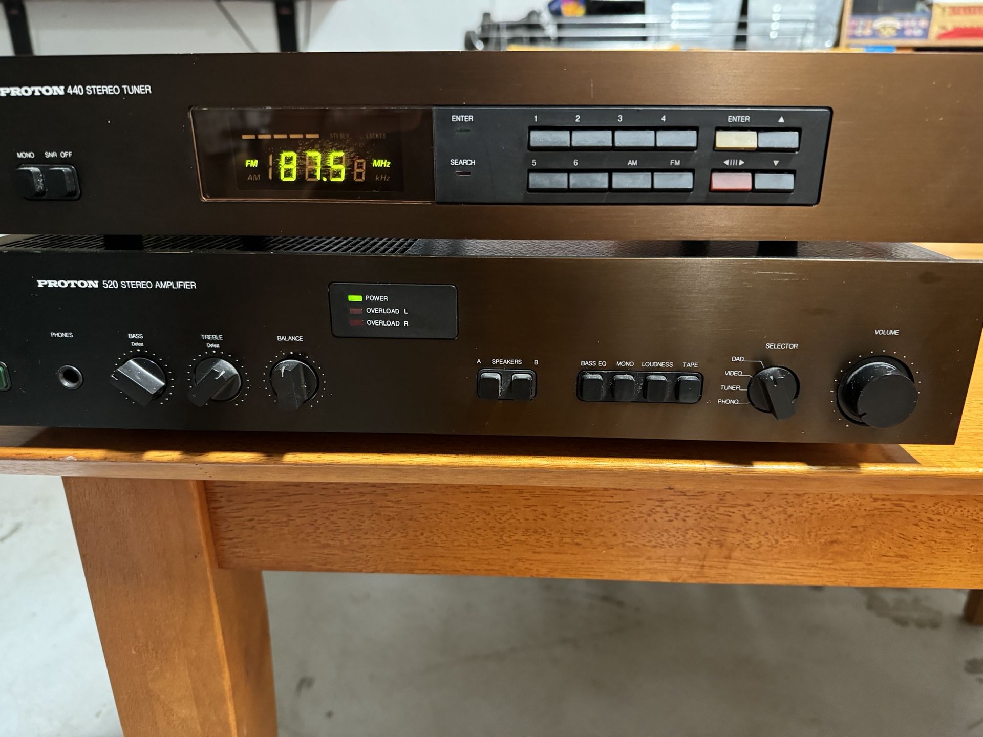 PROTON 520 STEREO AMPLIFIER AND PROTON 440 STEREO TUNER