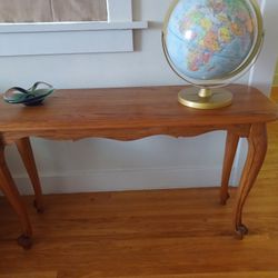 Vintage Solid Oak Oval Entry Table