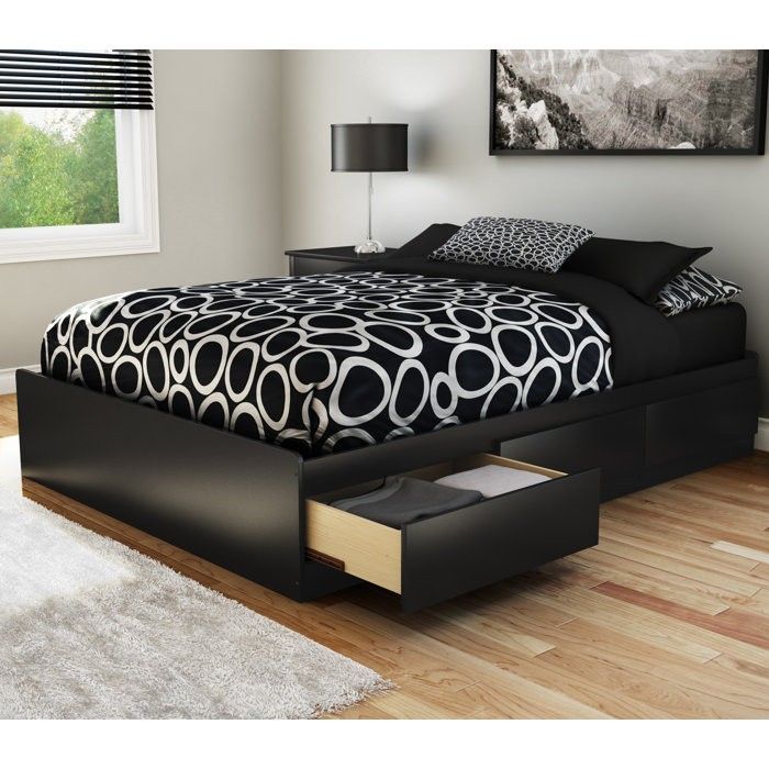 Full Size Bed Frame With 6 Drawers