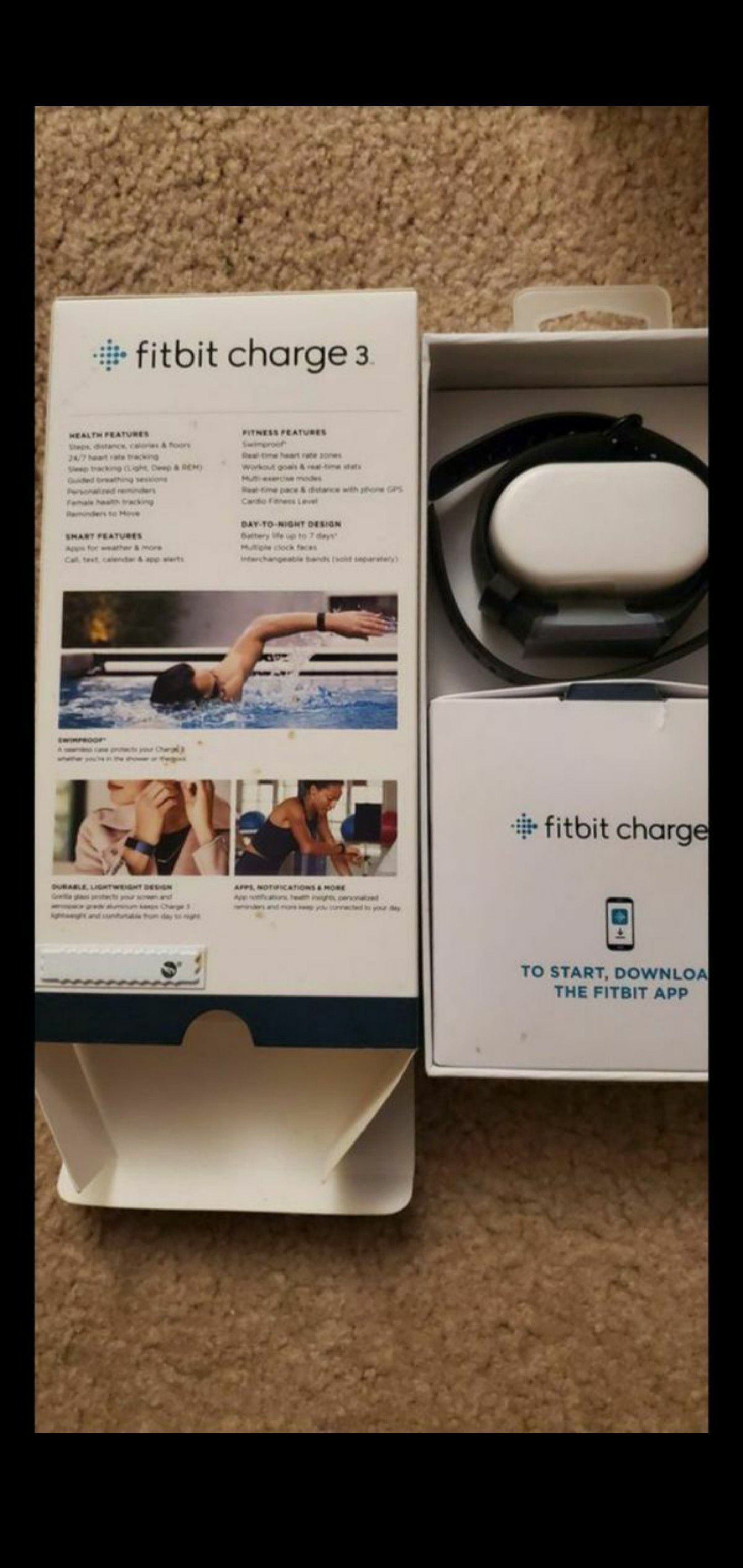 New open box fitbit charge hr 3