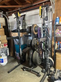 Complete Home Gym Setup, Squat Rack, Barbells & 300+ lbs of Weights