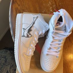 Sz 8 Nike Sb Oski Dunk High Great White Shark 