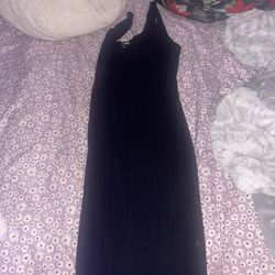 Black Double Lined Midi Dress