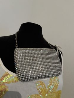 Little Silver Diamond Sparkly Hand Purse