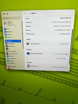 2017 Apple iMac Pro 2.5 14 Core intel Xeon W Radeon pro Vega 16GB Ram 64gb 1tb