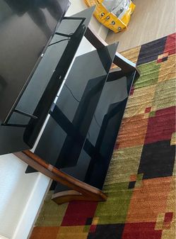 Black Glass TV Stand