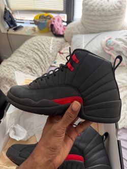 Air Jordan 12 Retro Black Red Sneakers size 12