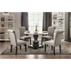 5 PCS Katrina Collection Round table dining set-available in 2 colors -genuine marble top Now On Sale 1198.00 Free Delivery 🚚 
