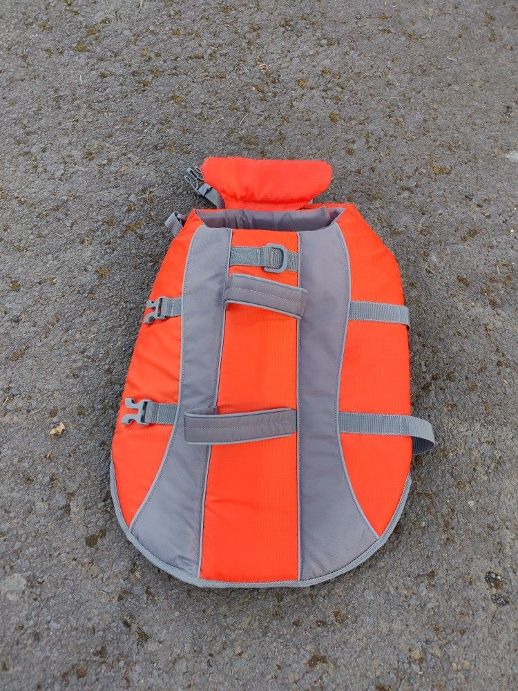 Size Medium Dog Life Jacket Orange Safety Vest