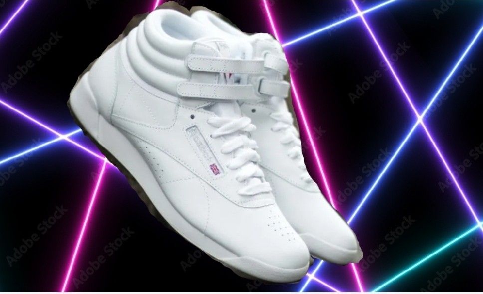 80'S -90'S REEBOK CLASSIC HIGH TOP FREESTYLE WOMENS SHOES SIZE 6 NEW WITHOUT BOX EXCELLENT CONDITION