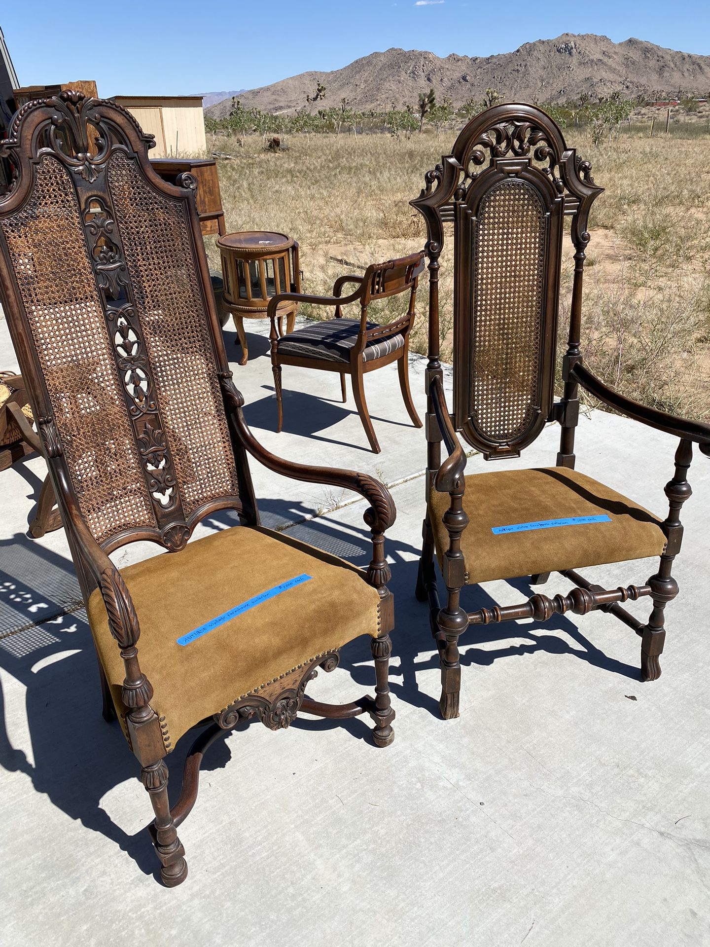 Victorian High back Chairs Values At $5000 Each Sell $1000 Each 