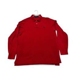 Ralph Lauren Red Long Sleeve Polo Shirt - L