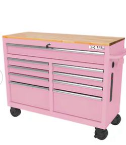 Kobalt 46.1-in L x 18.1-in D 9 -Drawers Rolling Pink Wood Work Bench
