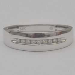 14k white gold diamond band ring preowned channel set diamond band size 10.25