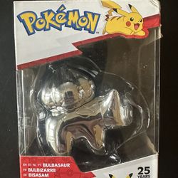 Sealed Pokemon 25th Anniversary Silver Bulbasaur Figure